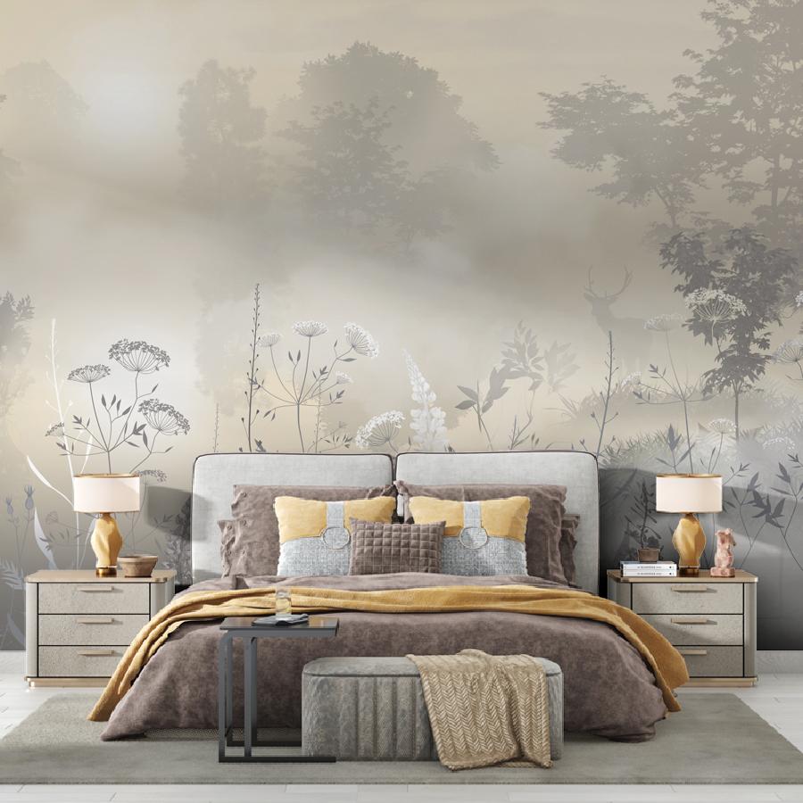 фотообои поляна 3д в тумане