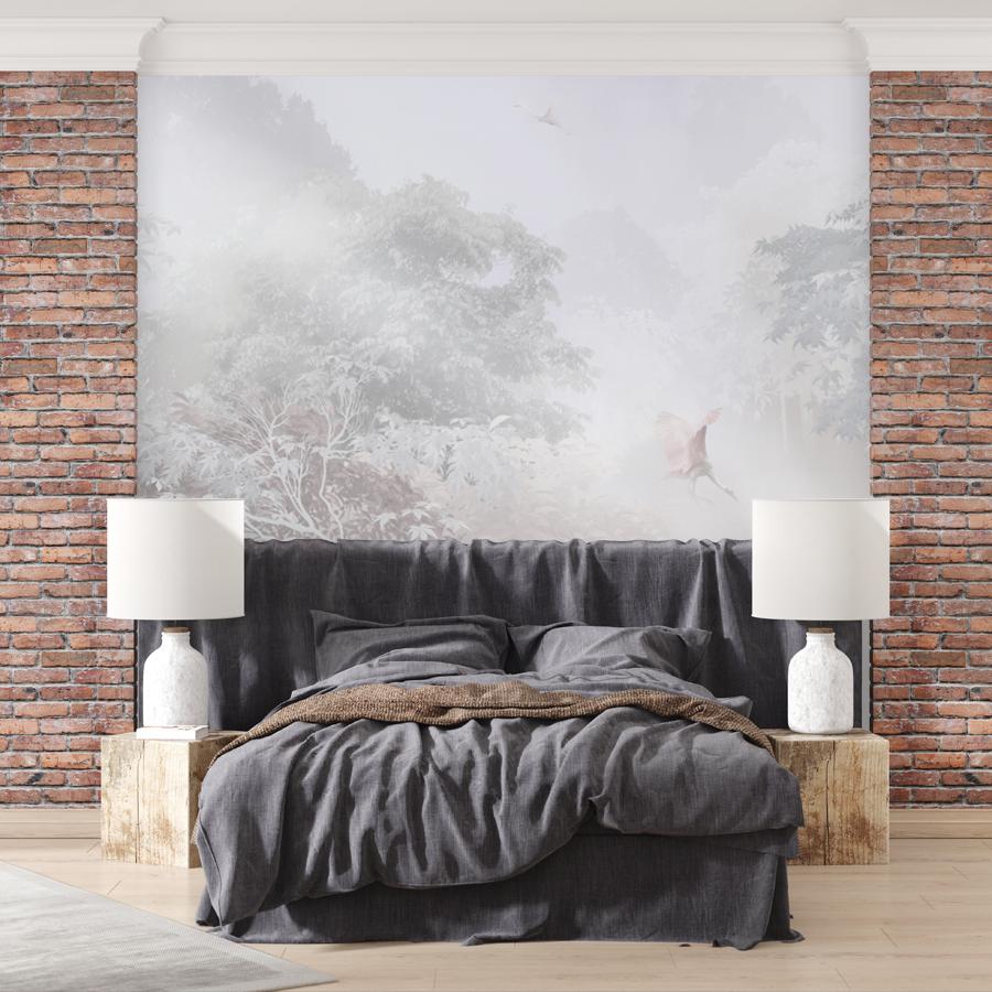 фотообои лес с солнечными лучами