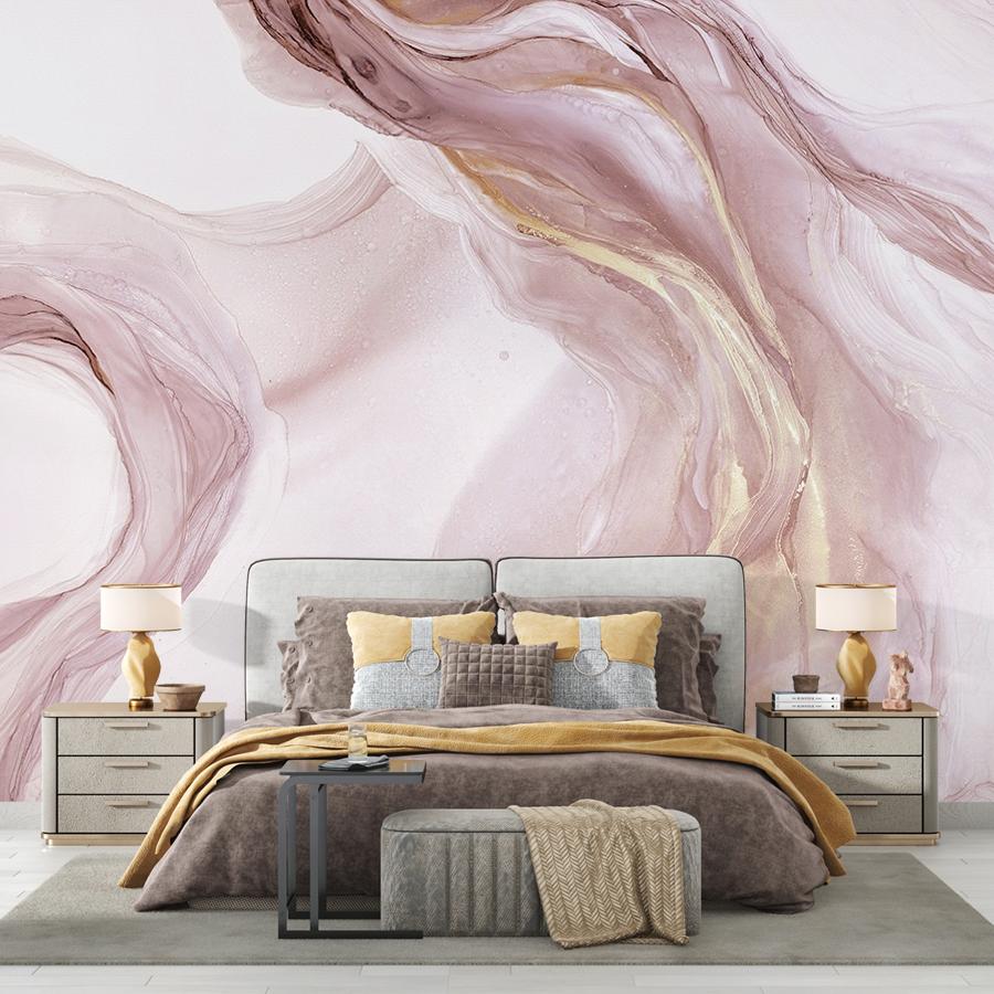 фотообои в спальню акварель и золото 9-1841