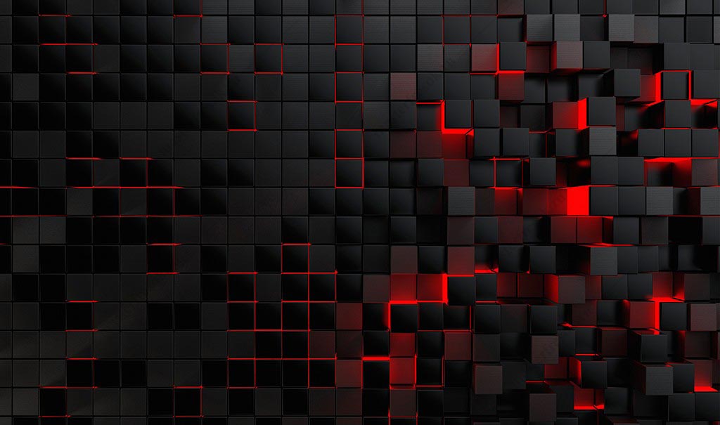 Фотообои 3д стена черные квадраты на красном