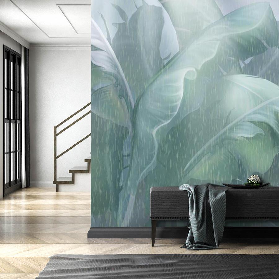 фотообои зеленые листья банана 13-457