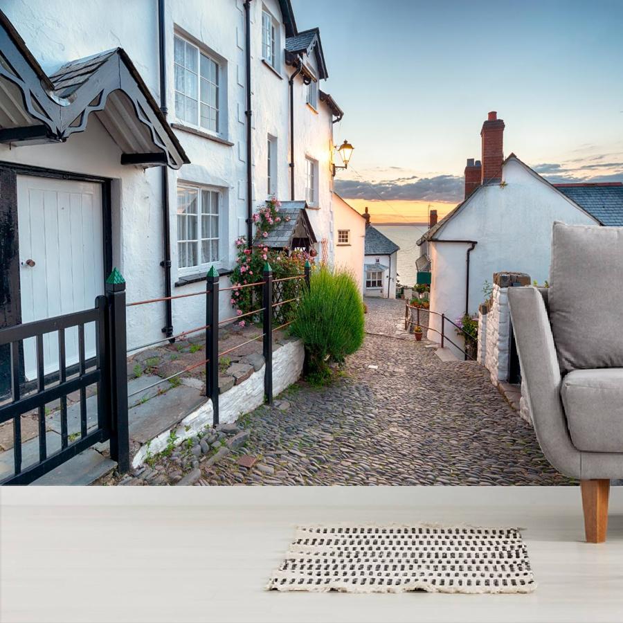 фотообои улочка с белыми домами 9-1412 фотообои улочка с белыми домами 9-1412