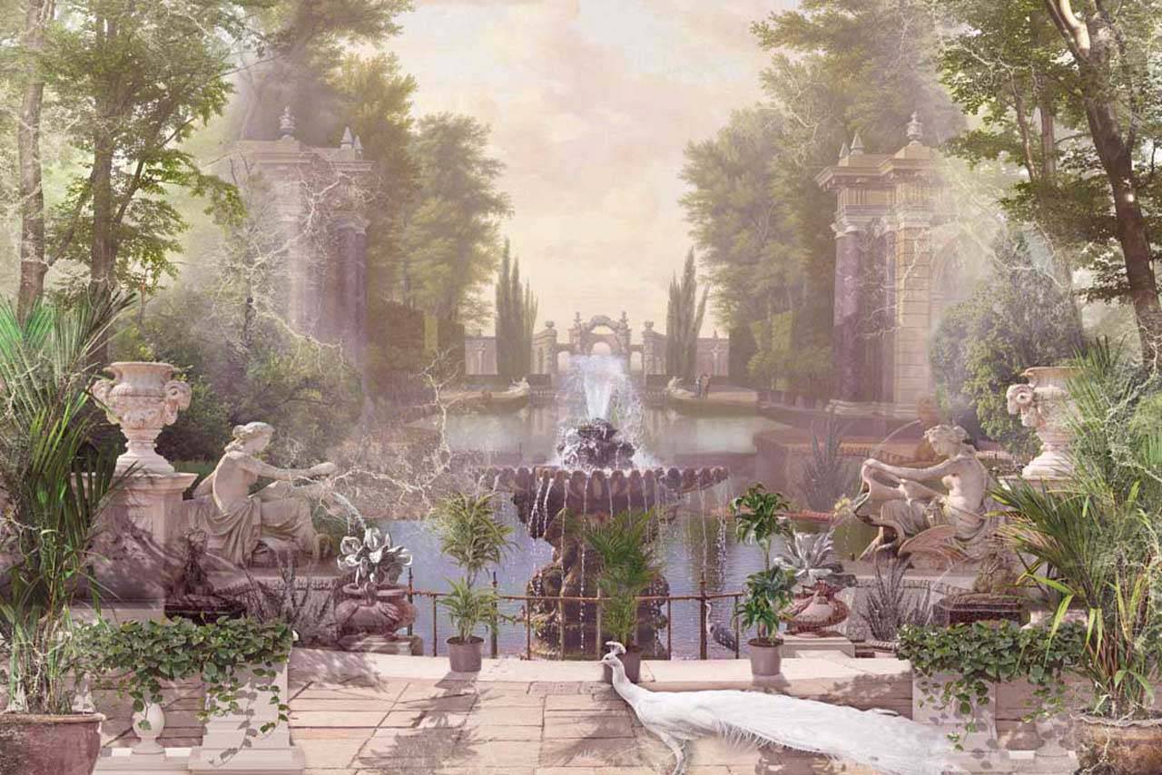 фотообои объемные фотообои с парком и видом на море 7-241