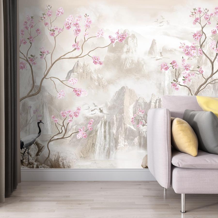 фотообои цветение деревьев в горах 13-835