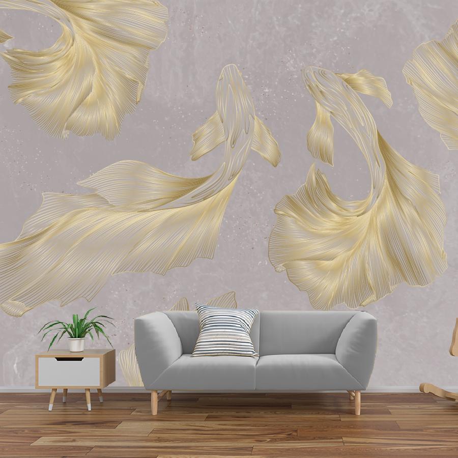 фотообои рыбы золотистые в гостиную 14-1269