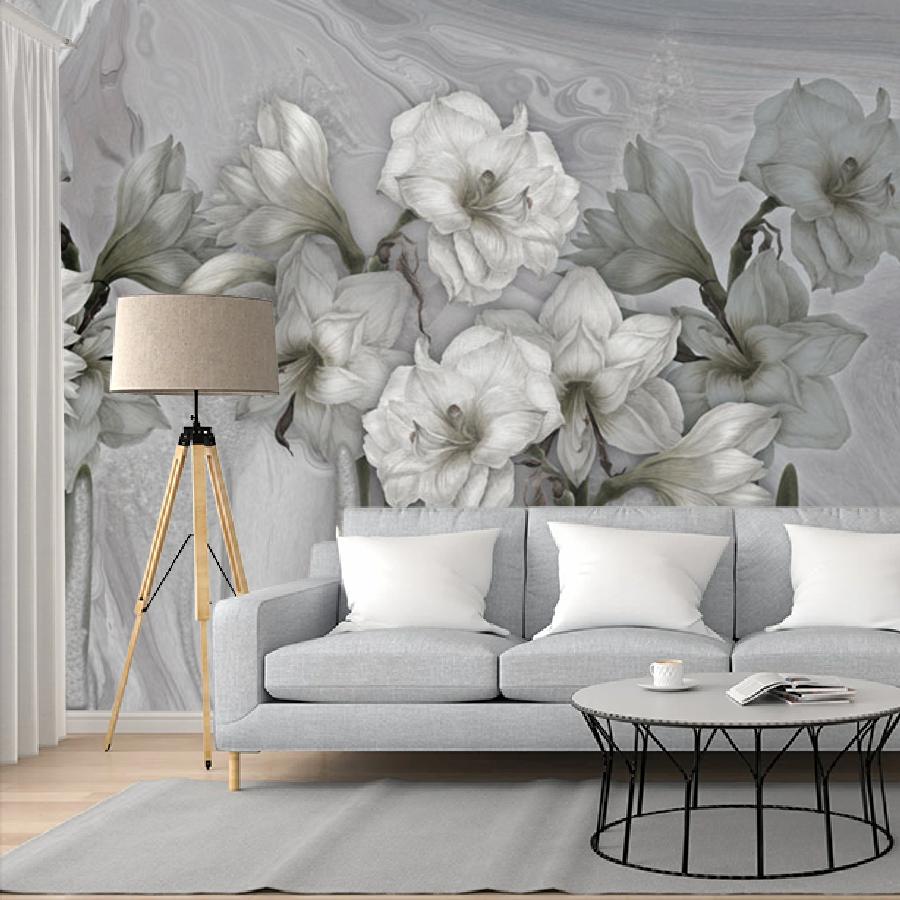 фотообои винтажные серые цветы 13-341