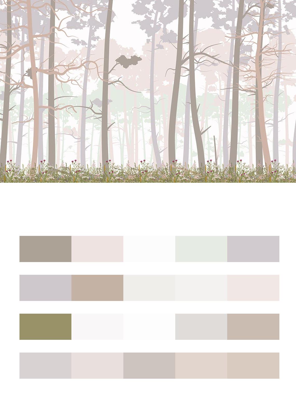 Сказочный лес в дымке цвета