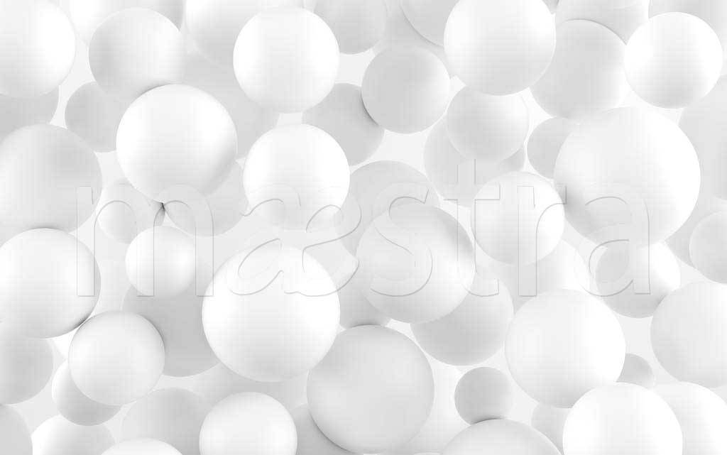Фотообои 3д абстракция белые шары