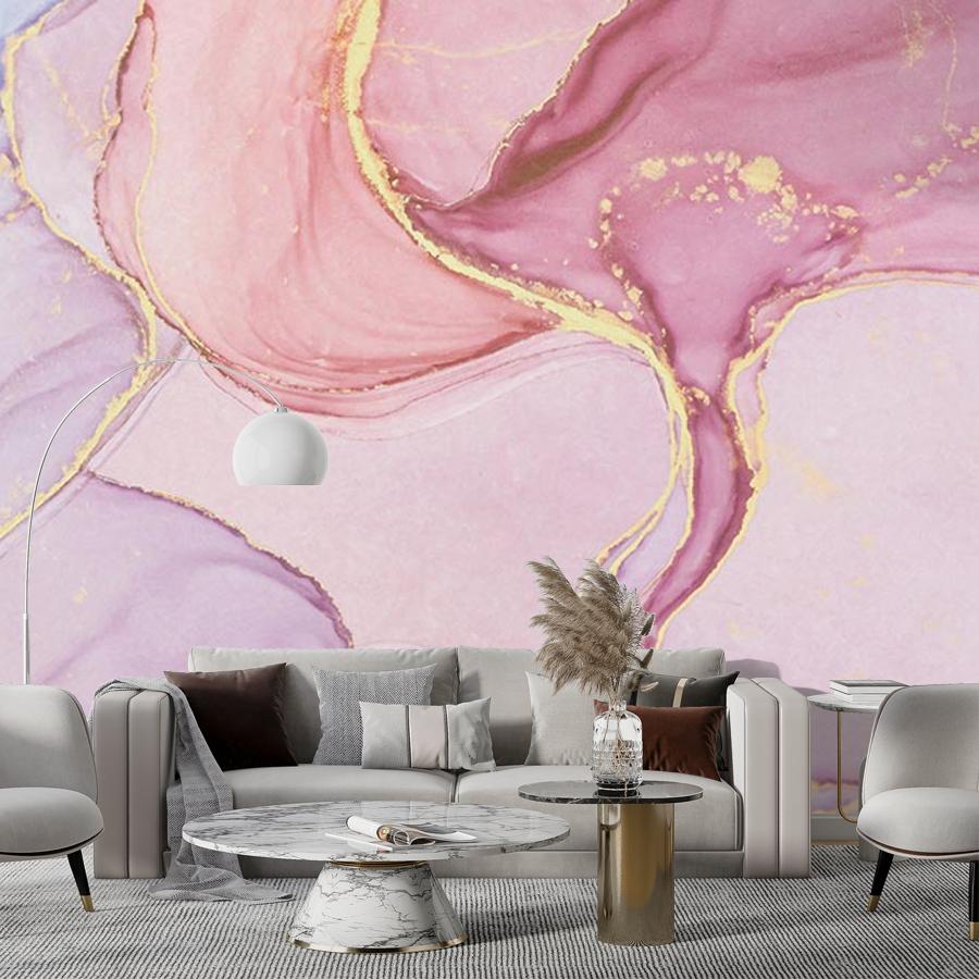 фотообои флюид арт золотая акварель 9-1055