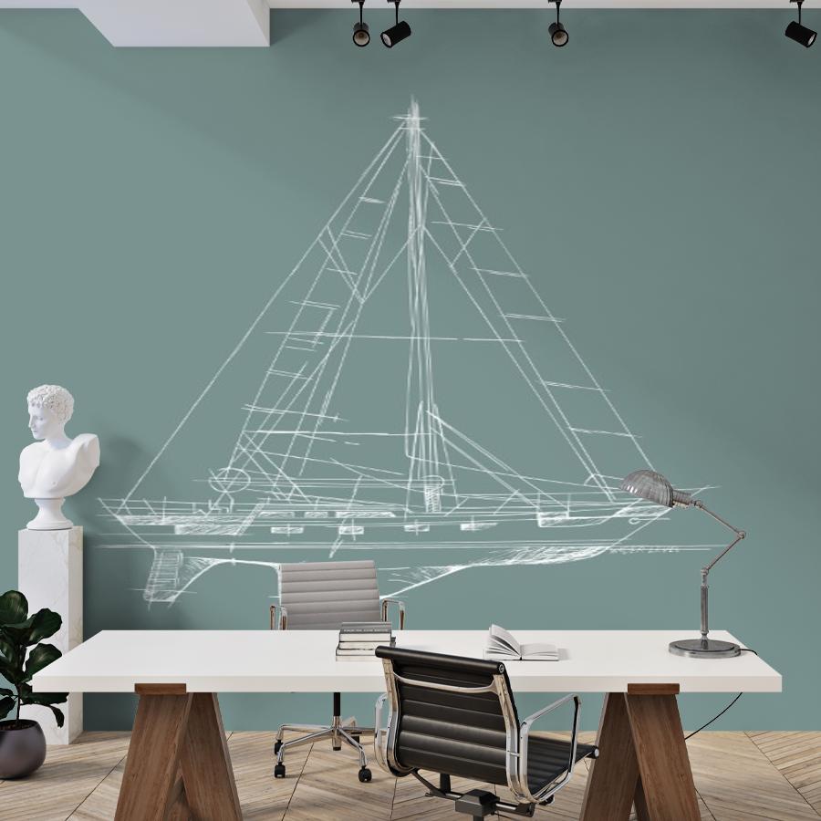 фотообои чертёж яхты 14-743 фотообои чертёж яхты 14-743