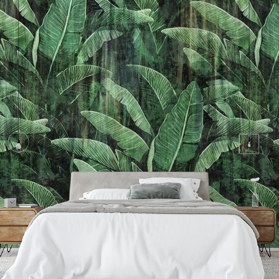 фотообои листья темный фон 12-1855