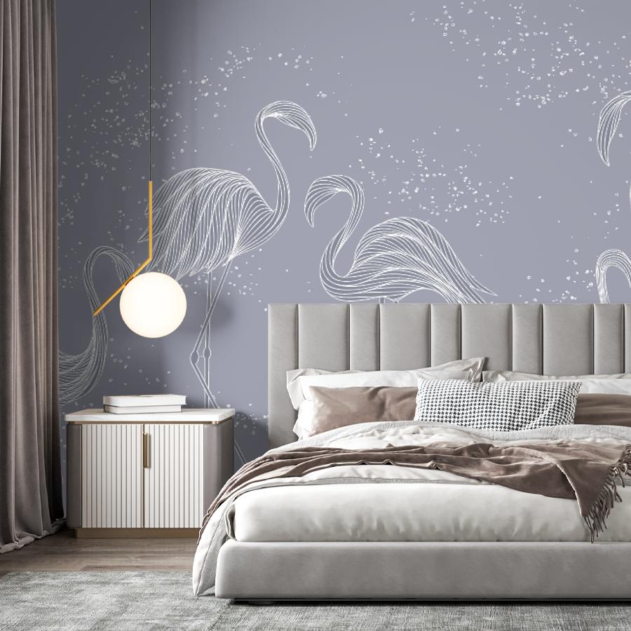 фотообои фламинго в спальню 14-1203