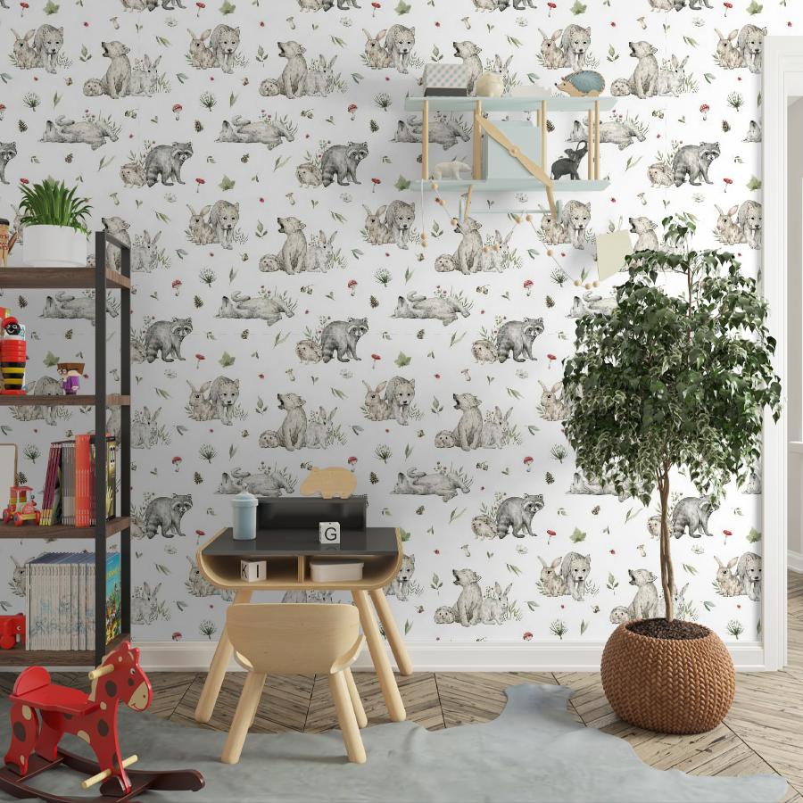 фотообои обои с волчатами 14-1162