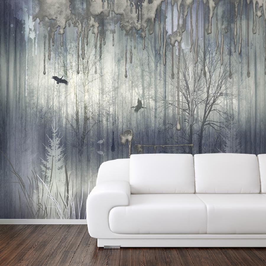 фотообои лес в дожде 13-045