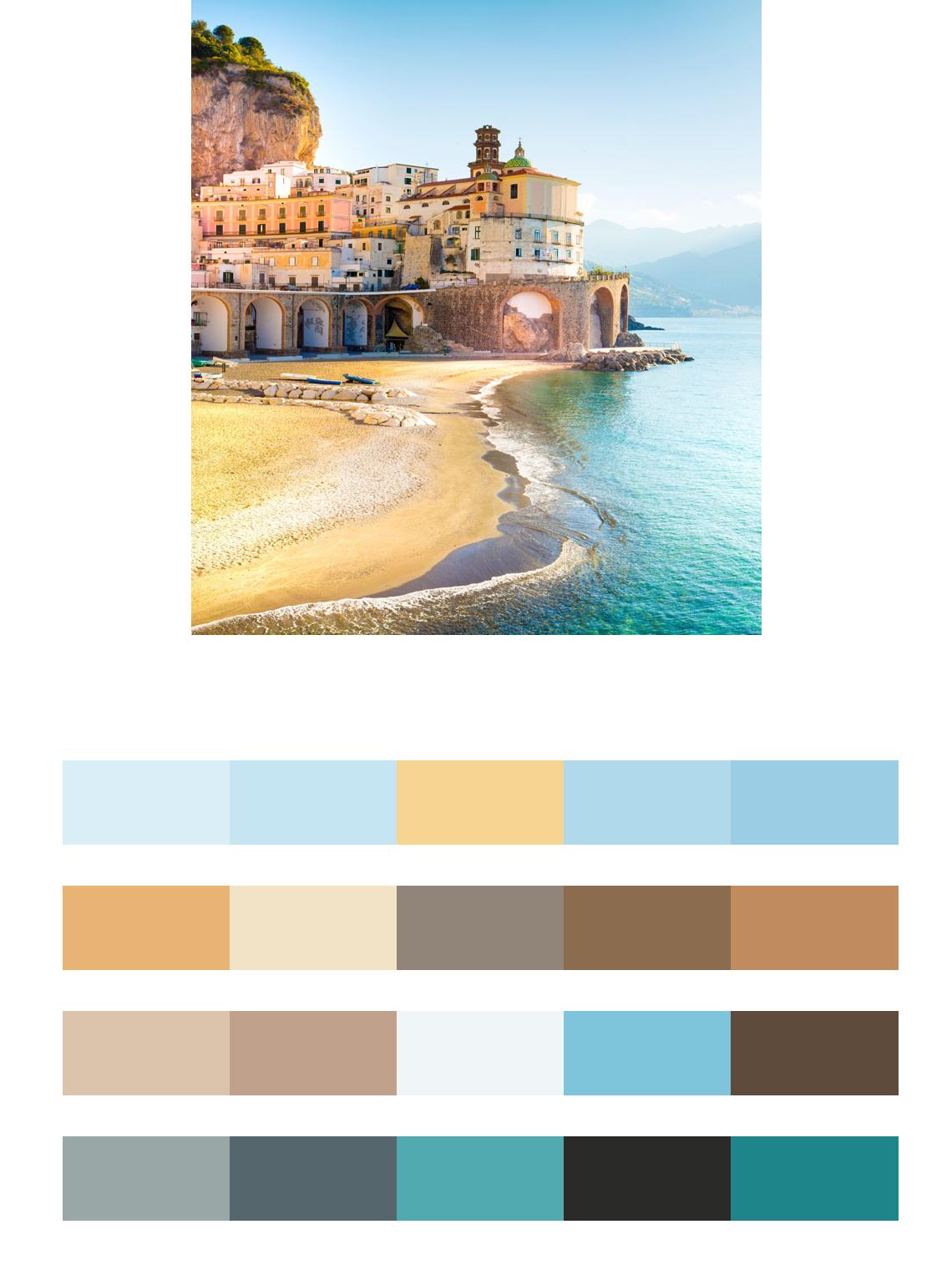Приморский городок Италии цвета