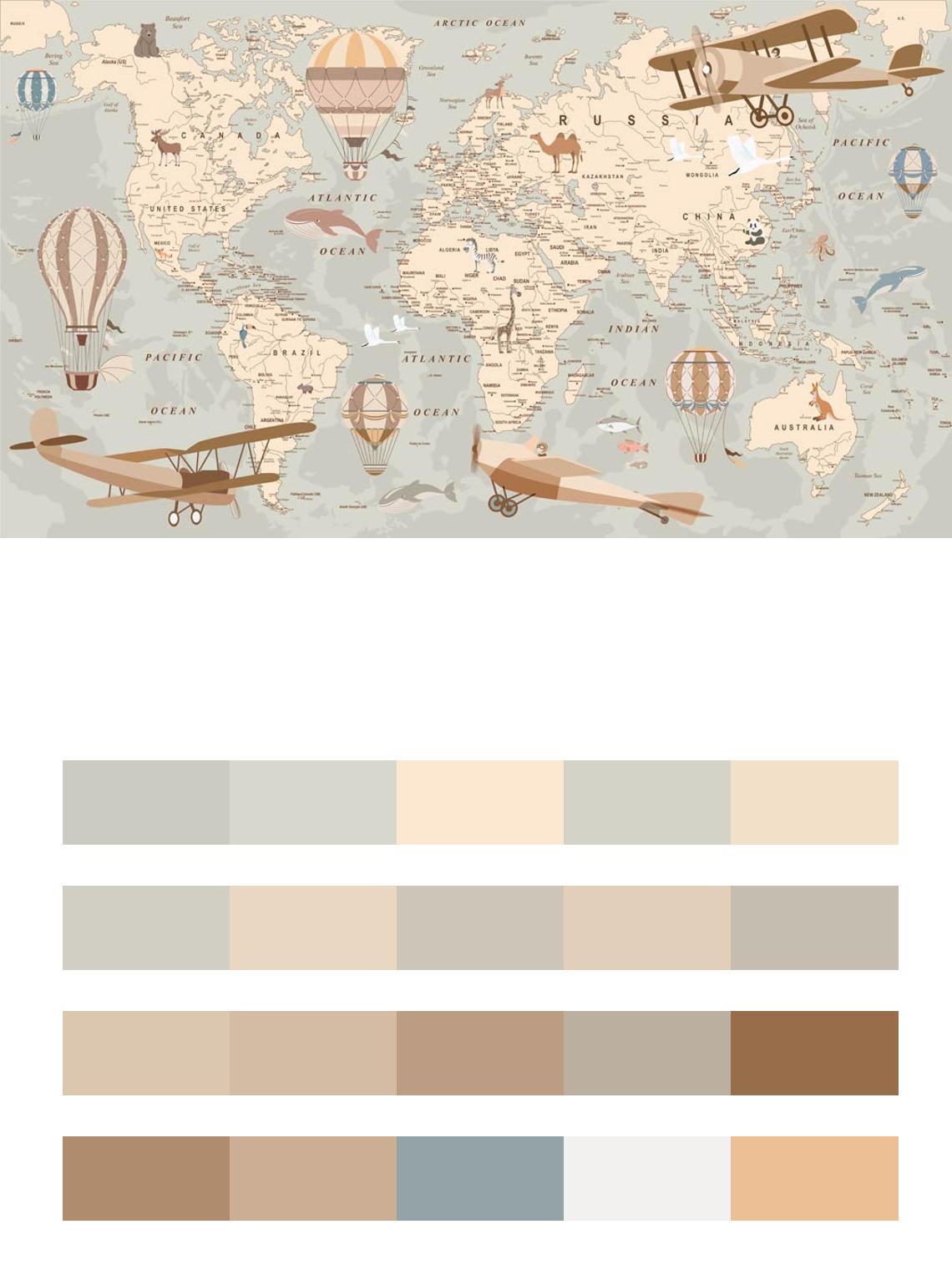 Карта мира на сером фоне цвета