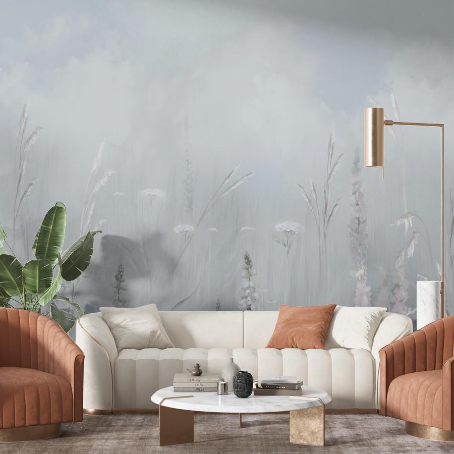 фотообои цветы полевые в дымке 13-1119