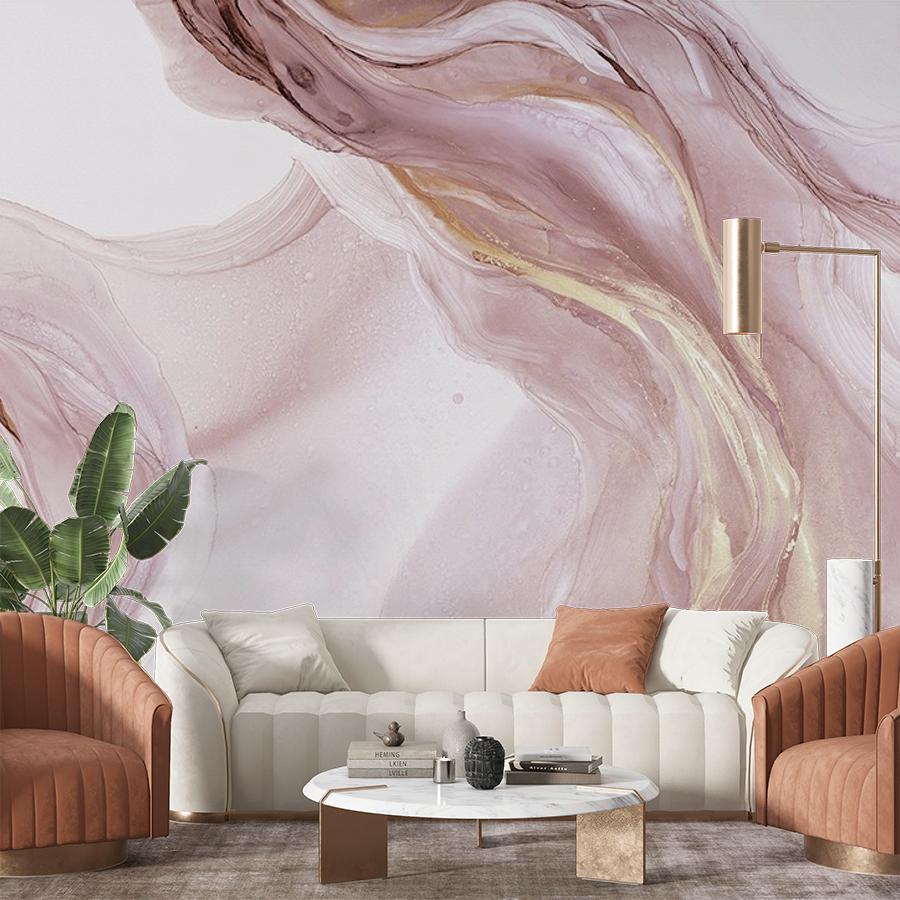 фотообои в спальню акварель и золото 9-1841