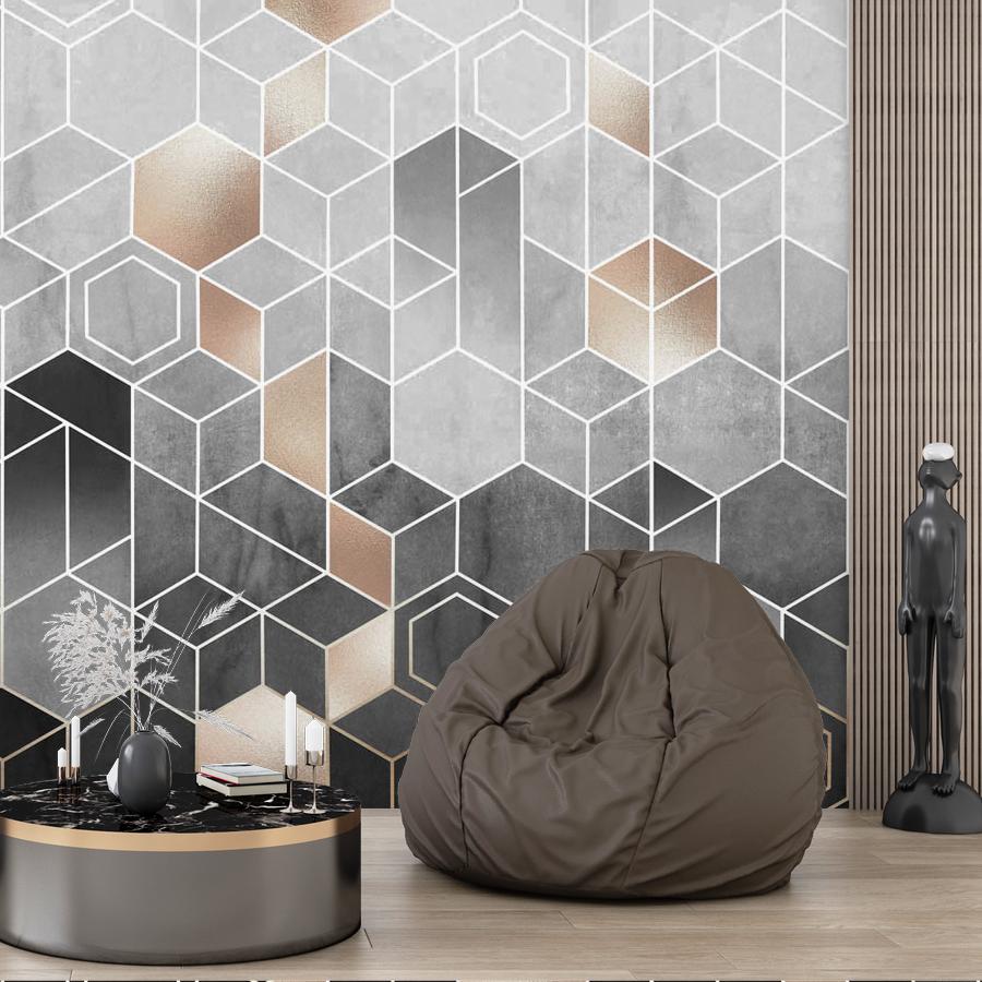 фотообои серые соты 9-1346