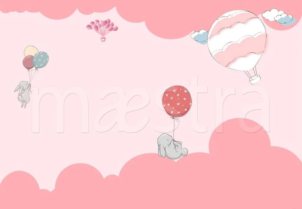 Фотообои Розовые шарики и кролики