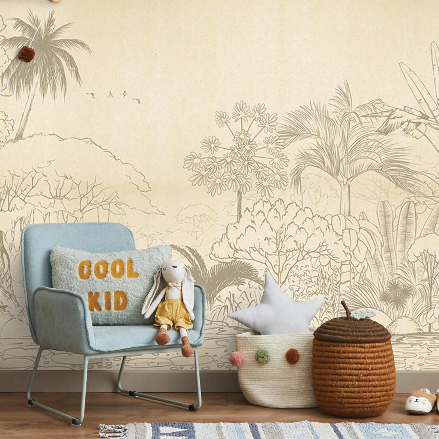 фотообои нарисованные джунгли 9-1636