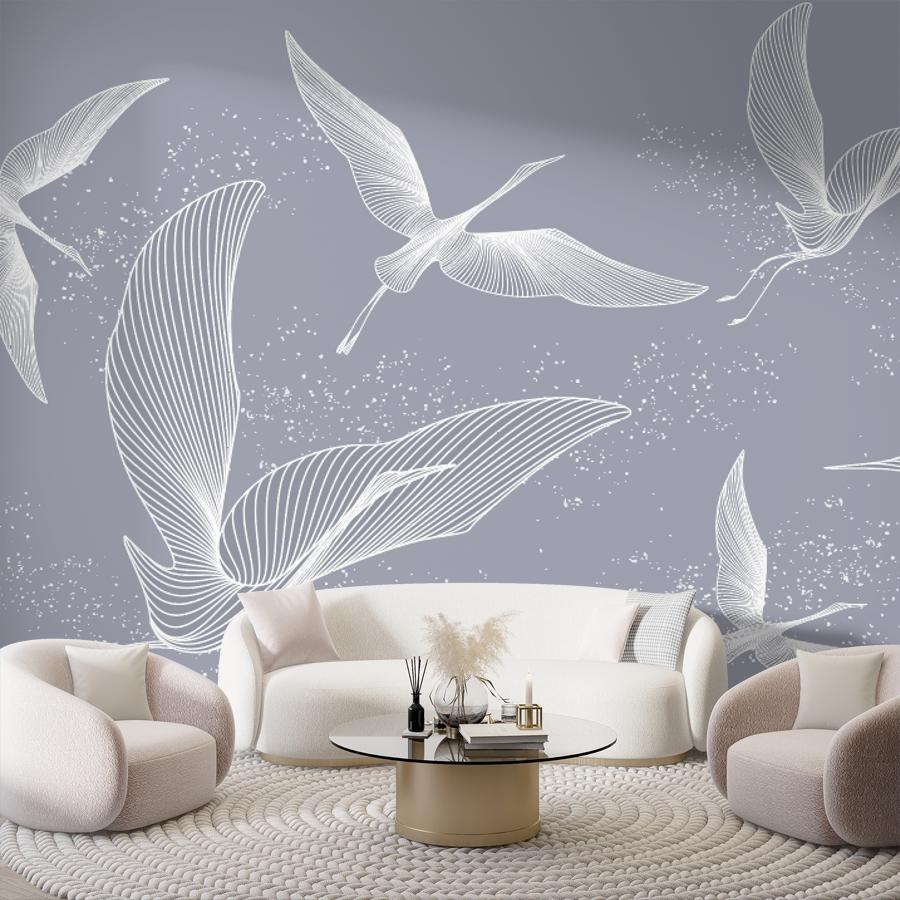 фотообои журавли белые на синем 14-1247 фотообои журавли белые на синем 14-1247