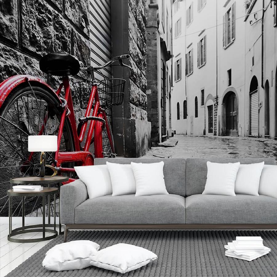 фотообои красный велосипед 9-1899