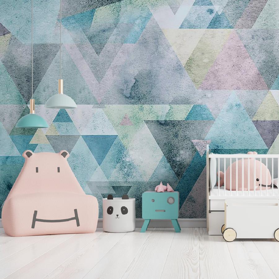 фотообои бирюзовые треугольники фон 10-954