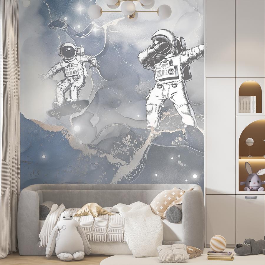 фотообои детские. космонавты в космосе 12-1630