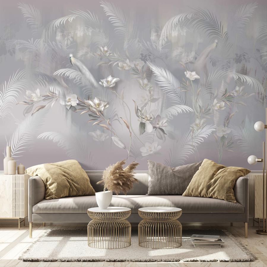 фотообои 3д панно листья и цветы 13-979