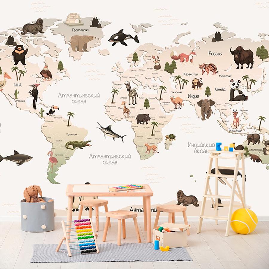 фотообои светлая карта мира 12-1151 фотообои светлая карта мира 12-1151