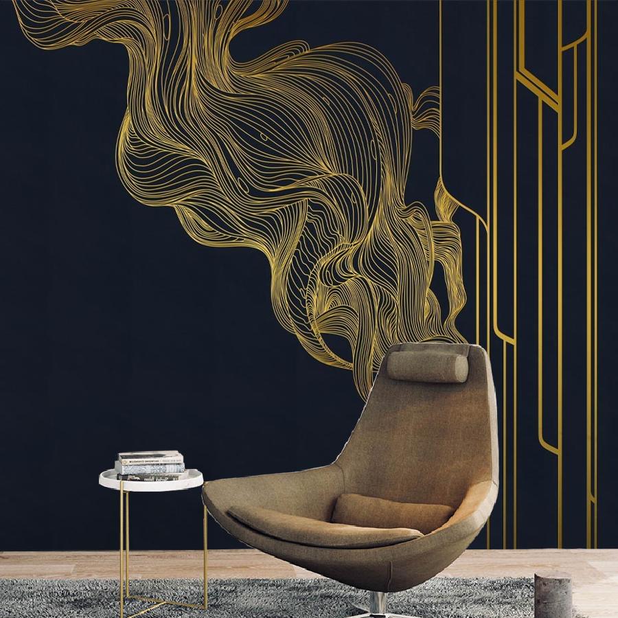 фотообои роскошные линии на темном фоне 14-924