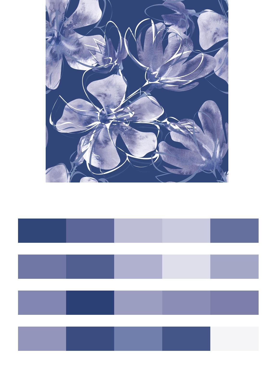 Цветы на синем фоне цвета