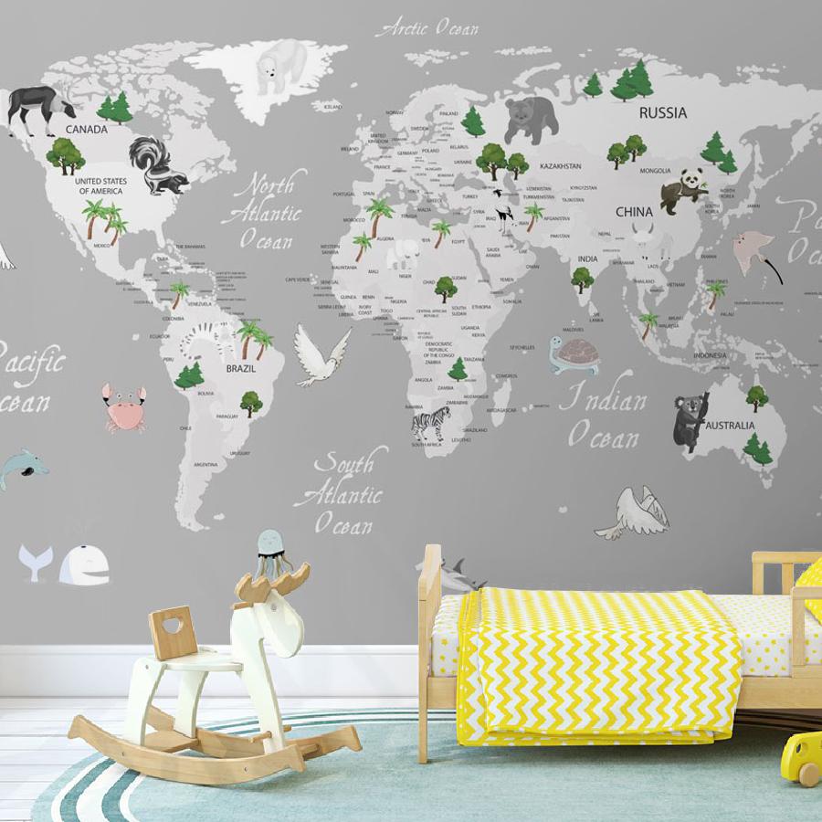 фотообои карта серая 12-775