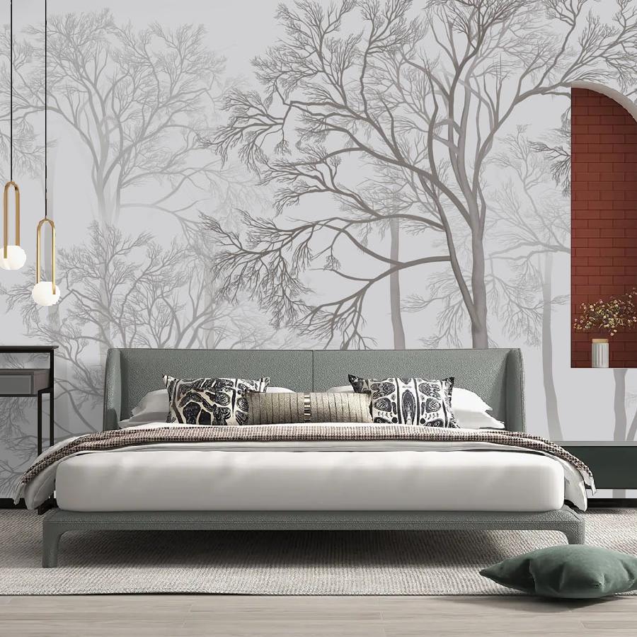 фотообои лес темный на светлом фоне 13-707 фотообои лес темный на светлом фоне 13-707