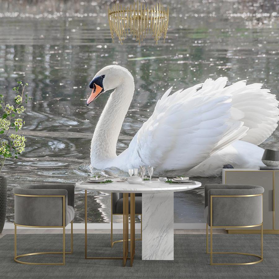 фотообои лебедь на воде 9-1733