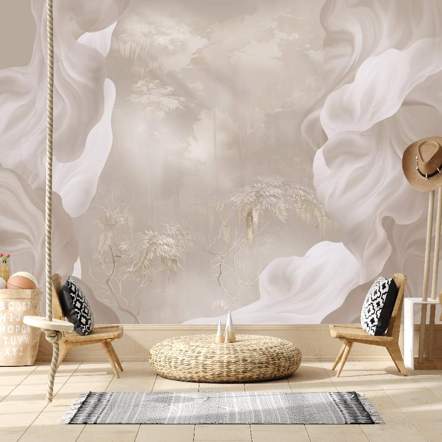 фотообои абстракция волны и растения 13-982