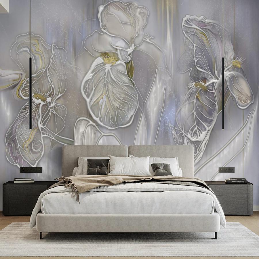 фотообои ирисы барельеф