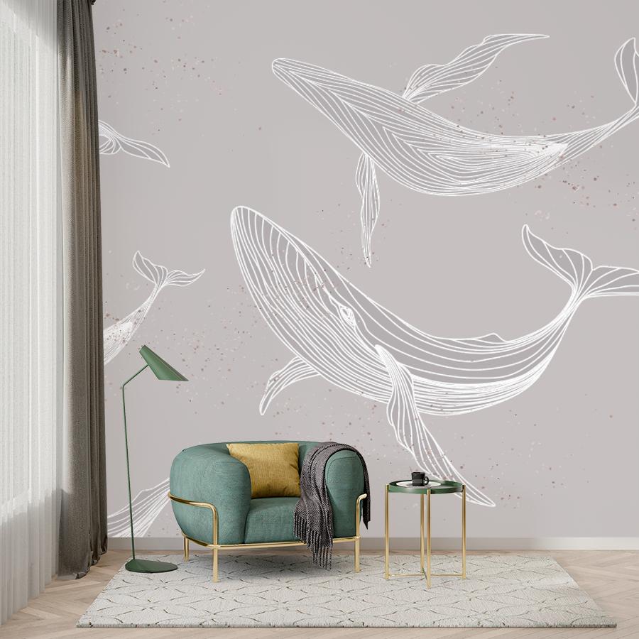 фотообои киты на розовом фоне 14-1212 фотообои киты на розовом фоне 14-1212