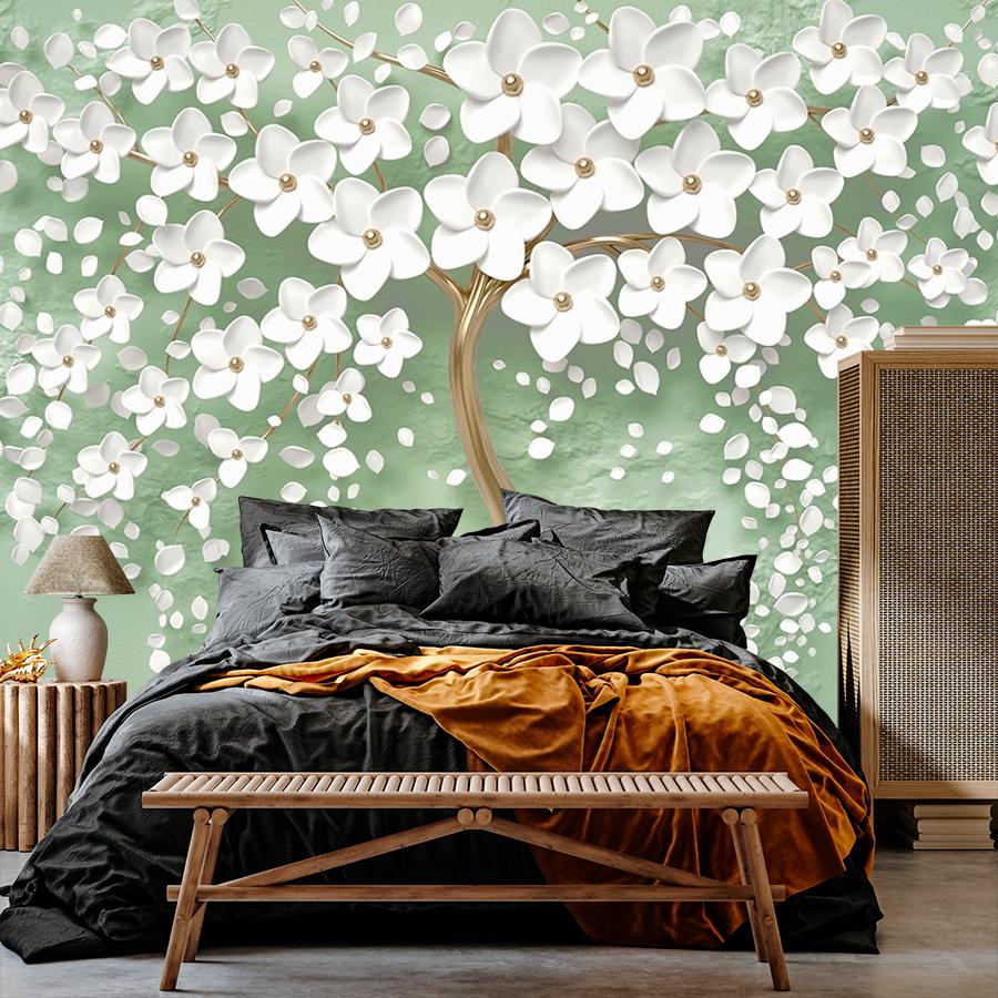 фотообои 3д дерево на зеленом фоне 10-891 фотообои 3д дерево на зеленом фоне 10-891