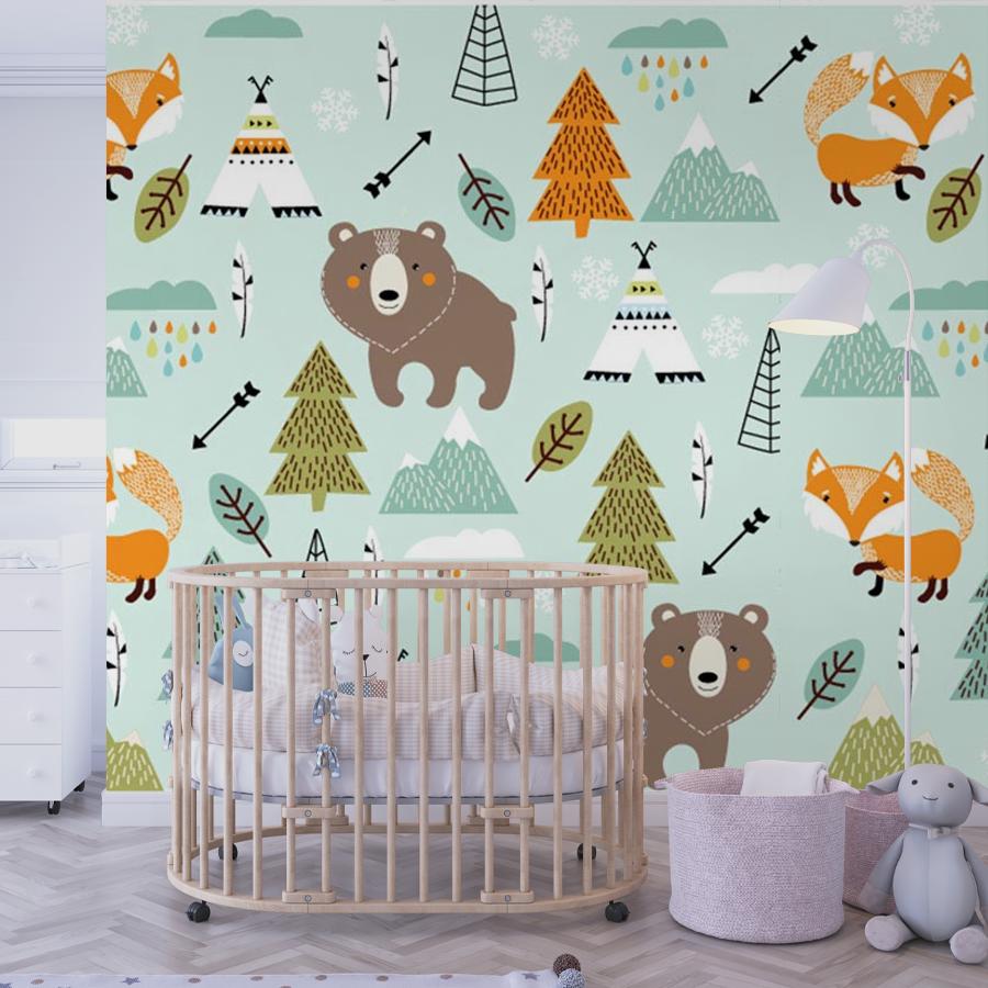 Фотообои и фотообои мишки и лисички 12-692
