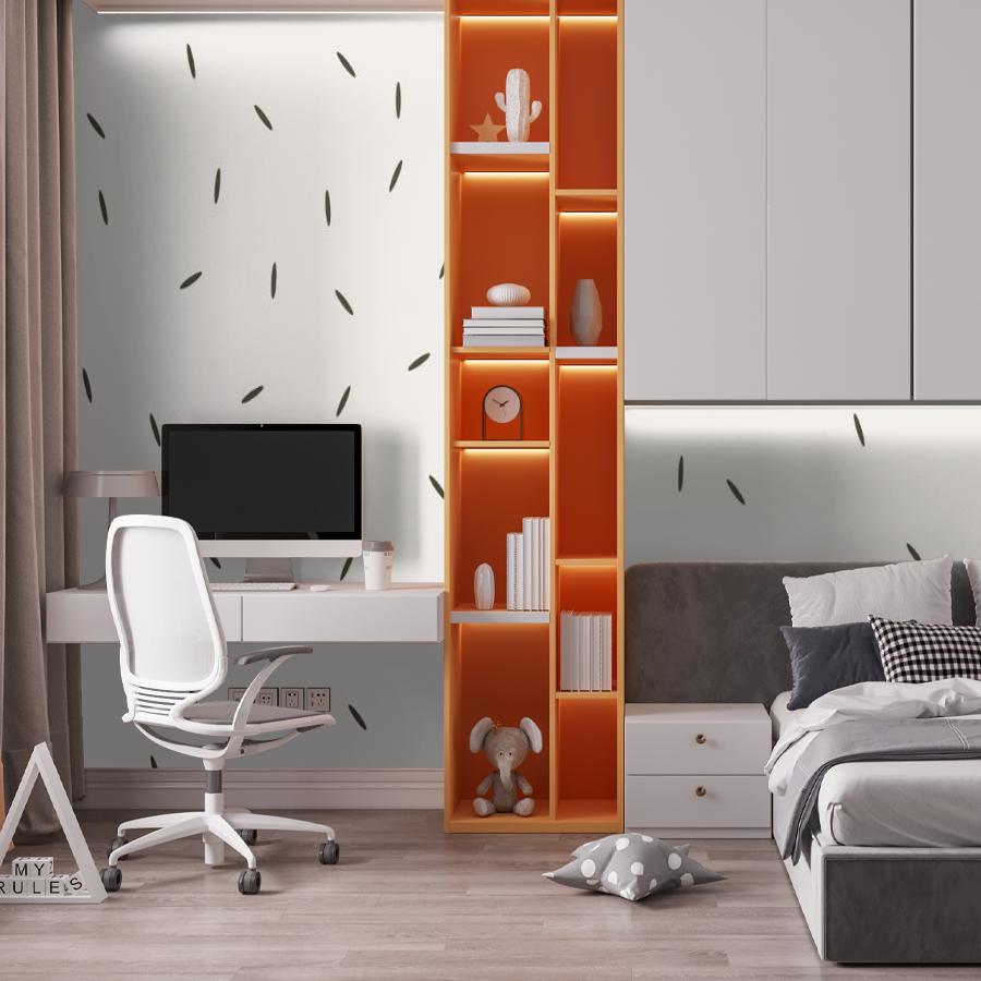 фотообои орнамент серые лепестки на белом 14-1019