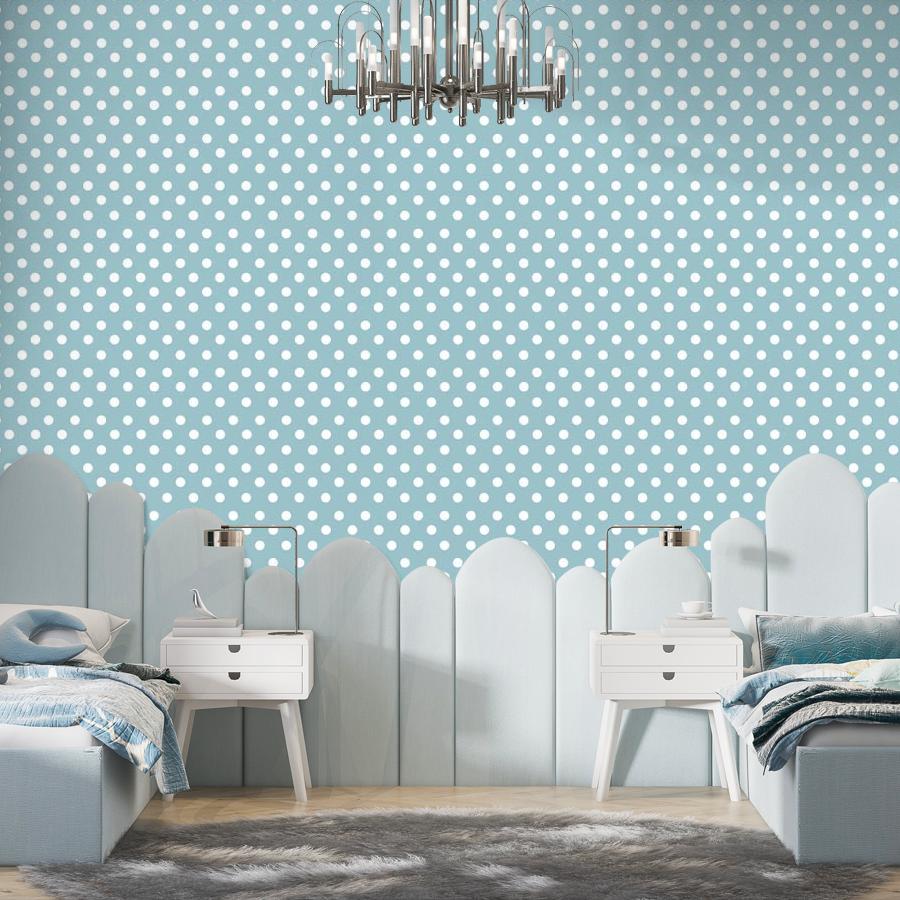 фотообои голубой фон в горошек 14-619