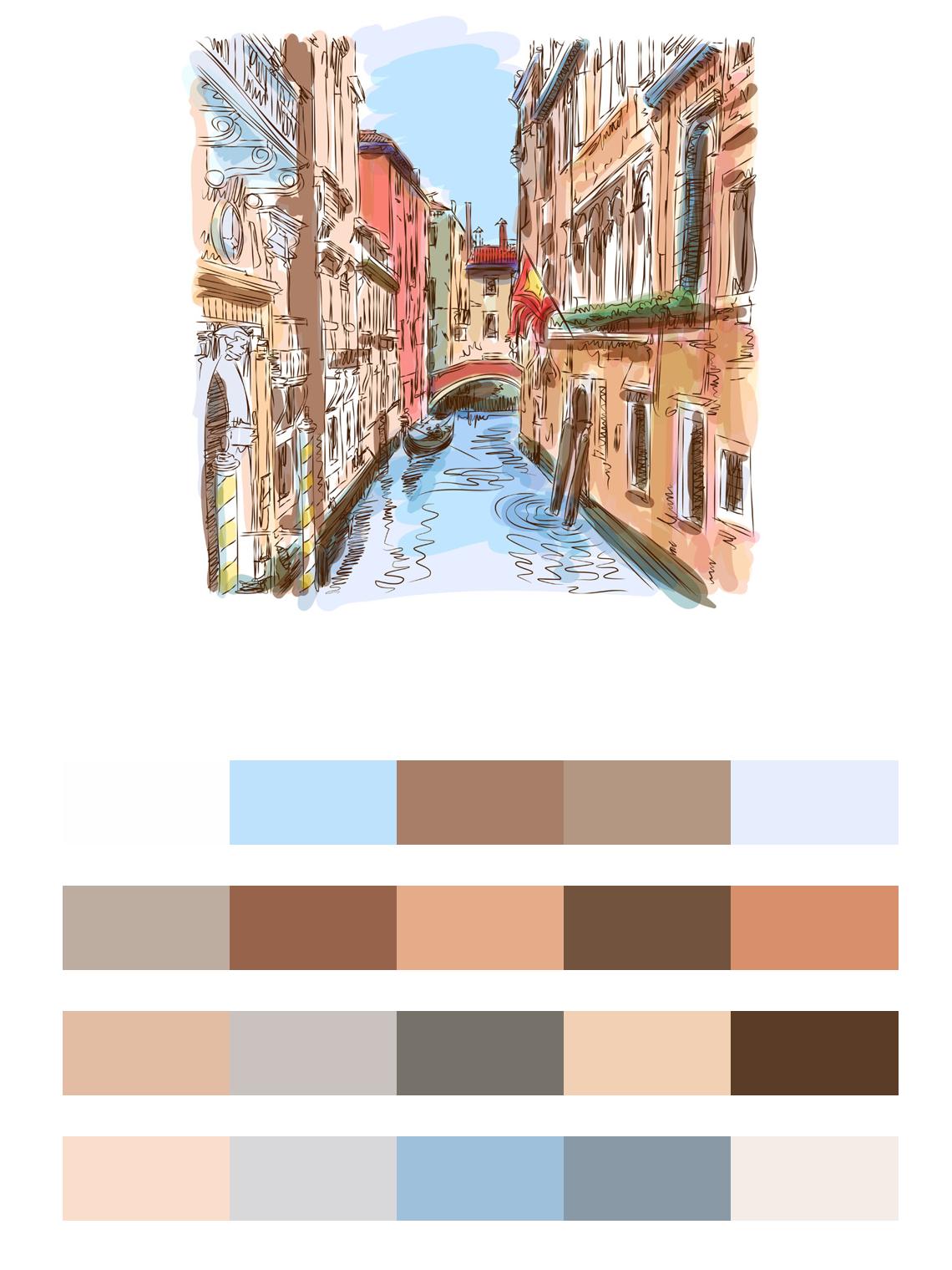 Водный канал в Венеции цвета