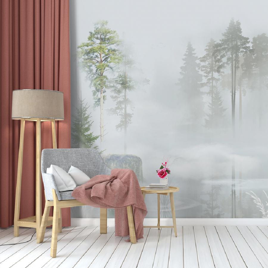 фотообои туман в весеннем лесу 13-894 фотообои туман в весеннем лесу 13-894