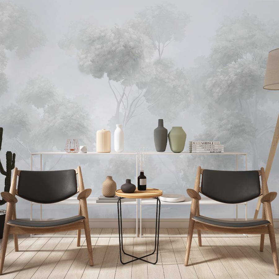 фотообои деревья в солнечной дымке 13-1091