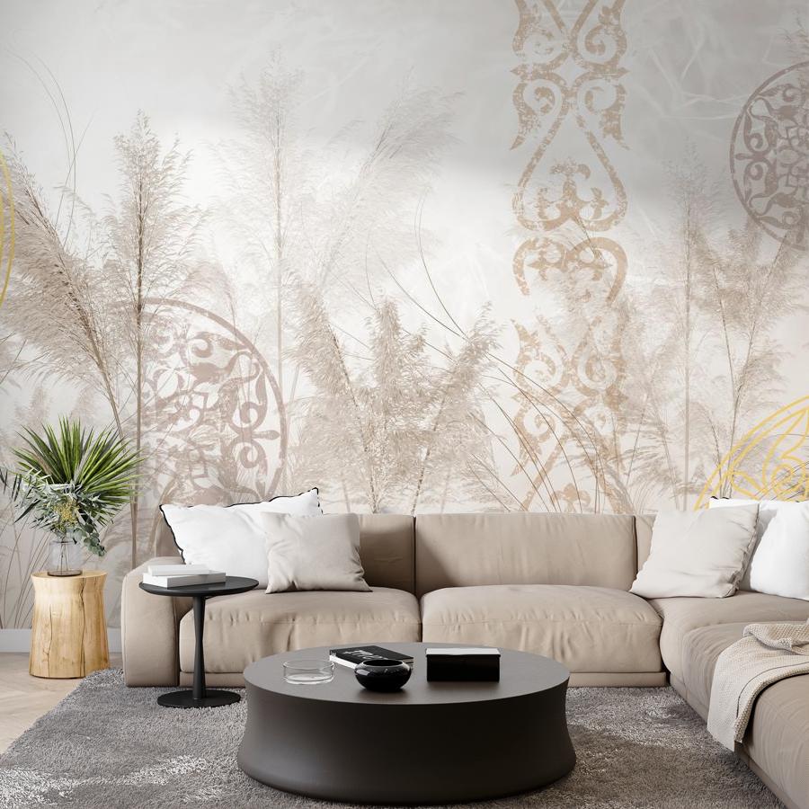 фотообои флористика с национальным орнаментом 14-1014