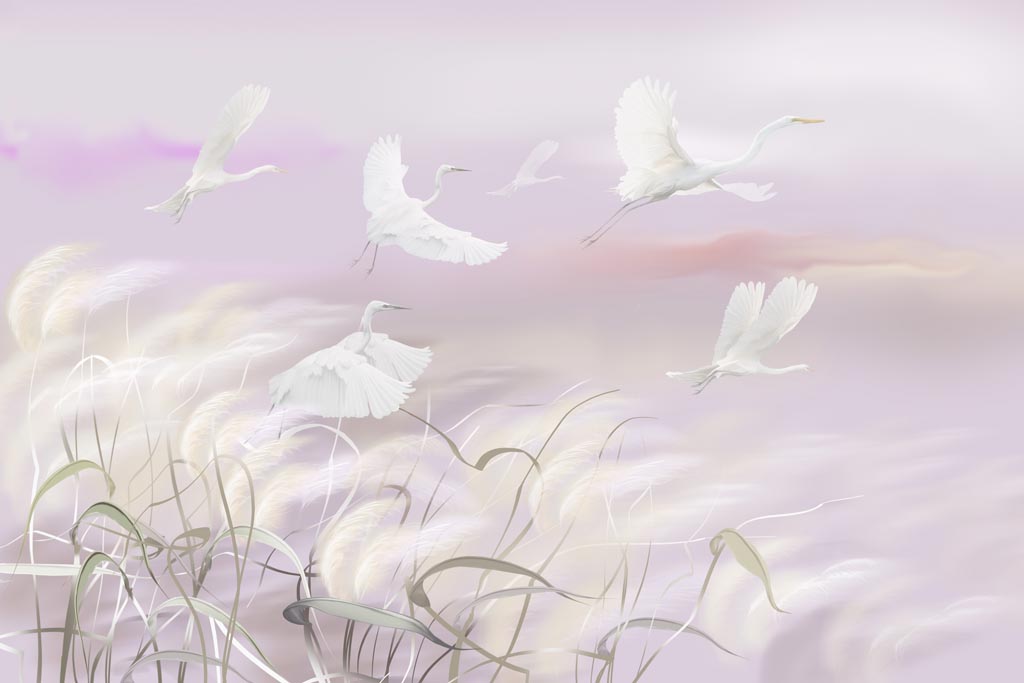 фотообои журавли летят 13-753