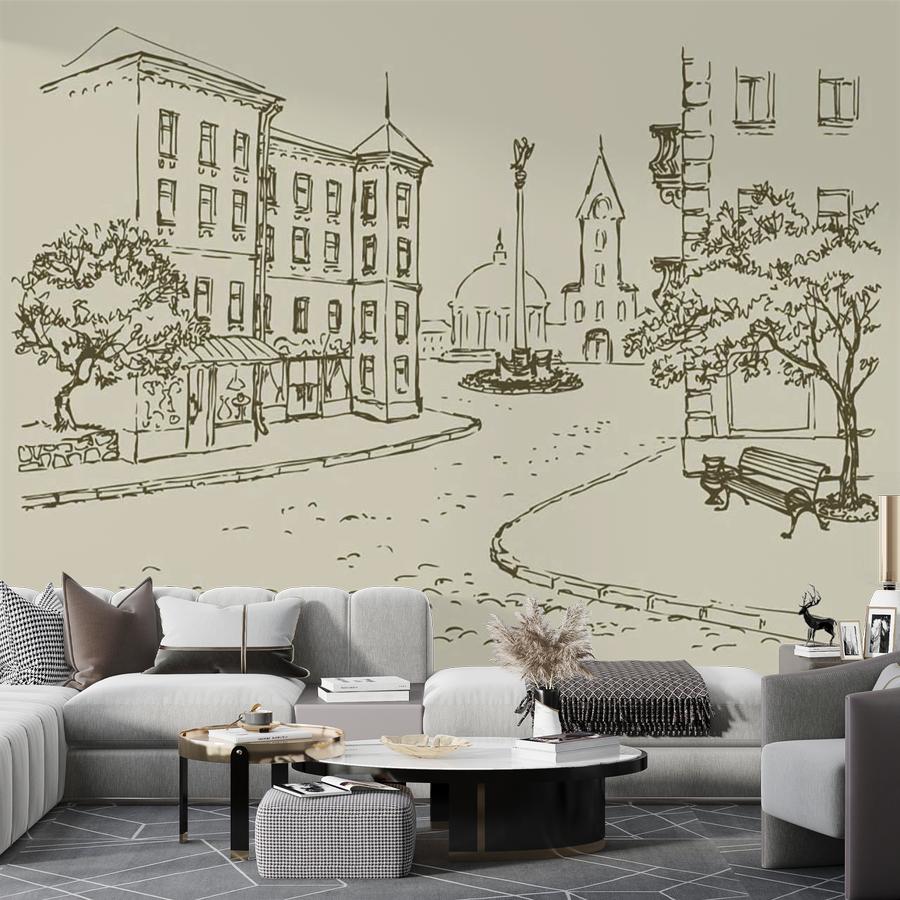 фотообои городская улочка рисунок 9-143