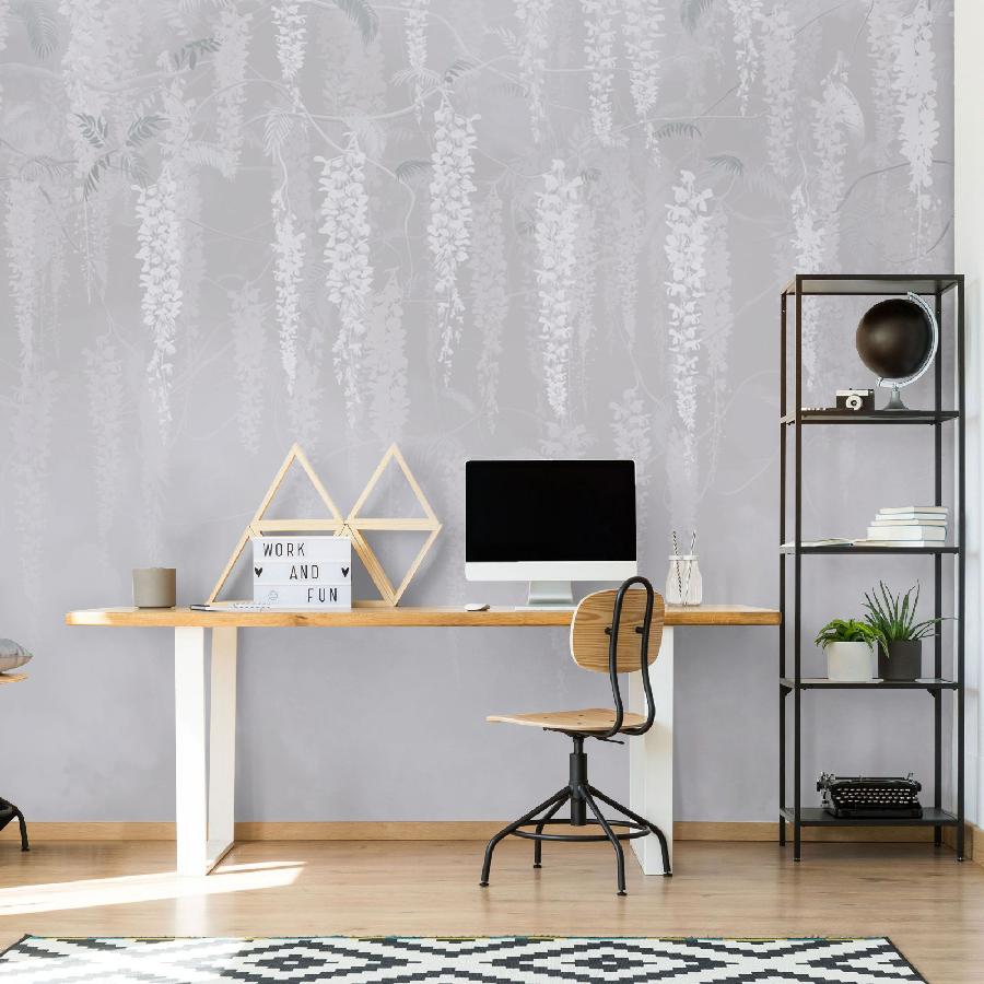 фотообои свисающие веточки белые 13-1111